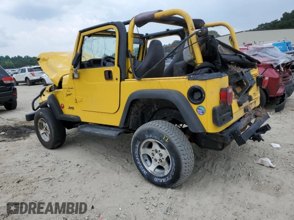2000 Jeep Wrangler Sport with VIN 1J4FA49SXYP789791, listed as a Copart auction lot 60538875 with Not provided miles and Salvage title. Bid and sale history available at DreamBid. Image 2.