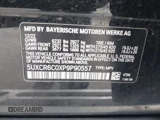 2023 BMW X5 xDrive40i with VIN 5UXCR6C0XP9P90557, listed as a IAAI auction lot 41860825 with 49,737 mi miles. Bid and sale history available at carsss.com. Image 9.