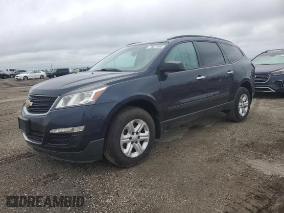 2015 Chevrolet Traverse LS z VIN 1GNKRFED6FJ113457, wystawiony jako Copart lot #74671954 z przebiegiem Nie podano mil oraz Szkoda całkowita • Salvage title. Historia ofert i sprzedaży dostępna na DreamBid. Obrazek 1.
