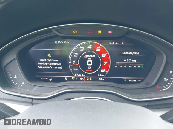 2018 Audi SQ5 Premium Plus z VIN WA1A4AFYXJ2169180, wystawiony jako IAAI lot #42471340 z przebiegiem 57 235 mil mil oraz . Historia ofert i sprzedaży dostępna na DreamBid. Obrazek 7.