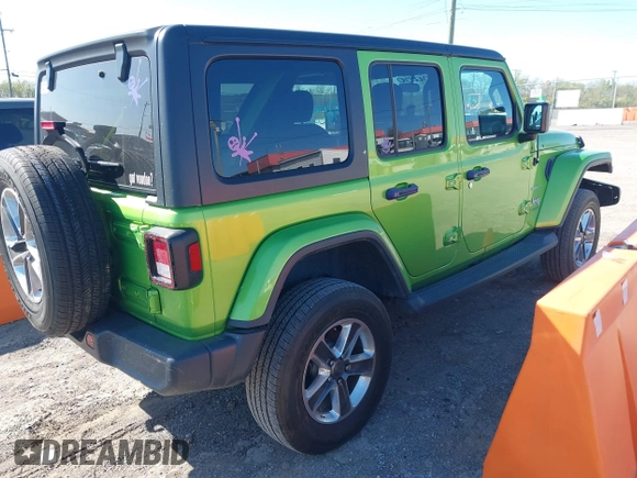 2019 Jeep Wrangler Unlimited Sahara with VIN 1C4HJXEN1KW592876, listed as a IAAI auction lot 42039474 with 66,506 mi miles and . Bid and sale history available at DreamBid. Image 4.