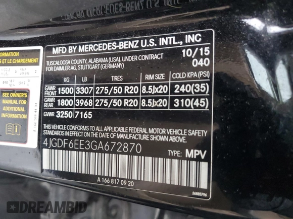 2016 Mercedes-Benz GL with VIN 4JGDF6EE3GA672870, listed as a Copart auction lot 72148724 with 200,388 mi miles and Salvage Title. Bid and sale history available at carsss.com. Image 14.