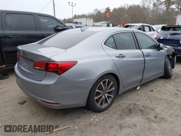 2015 Acura TLX V6 Tech with VIN 19UUB3F58FA005919, listed as a IAAI auction lot 41245647 with 110,505 mi miles. Bid and sale history available at carsss.com. Image 4.