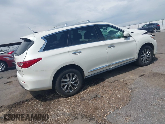 2015 Infiniti QX60 with VIN 5N1AL0MN4FC500411, listed as a IAAI auction lot 41877149 with 118,306 mi miles and . Bid and sale history available at DreamBid. Image 4.