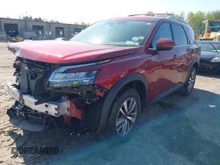 2023 Nissan Pathfinder SL with VIN 5N1DR3CC8PC251318, listed as a IAAI auction lot 42231262 with 22,039 mi miles and . Bid and sale history available at DreamBid. Image 18.