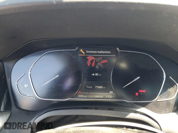 2022 BMW 3 Series 330i with VIN 3MW5R1J00N8C60621, listed as a Copart auction lot 56243465 with 71,940 mi miles and Salvage title. Bid and sale history available at DreamBid. Image 9.