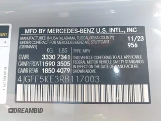 2024 Mercedes-Benz GLS 450 with VIN 4JGFF5KE3RB117003, listed as a IAAI auction lot 42125574 with 11,722 mi miles and . Bid and sale history available at DreamBid. Image 9.