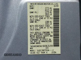 2010 Nissan Pathfinder LE with VIN 5N1AR1NB3AC606320, listed as a IAAI auction lot 42477889 with 67,686 mi miles and . Bid and sale history available at DreamBid. Image 9.