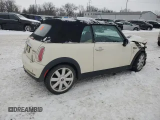 2008 MINI Convertible S with VIN WMWRH33588TU80448, listed as a Copart auction lot 87855235 with Not provided miles and Salvage title. Bid and sale history available at DreamBid. Image 3.