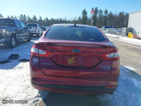 2014 Ford Fusion Titanium Hybrid with VIN 3FA6P0RUXER289087, listed as a IAAI auction lot 41418491 with 126,849 mi miles. Bid and sale history available at carsss.com. Image 16.