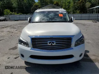 2012 Infiniti QX56 7-passenger with VIN JN8AZ2NF3C9518742, listed as a Copart auction lot 56838314 with 102,622 mi miles and Salvage Title. Bid and sale history available at carsss.com. Image 5.