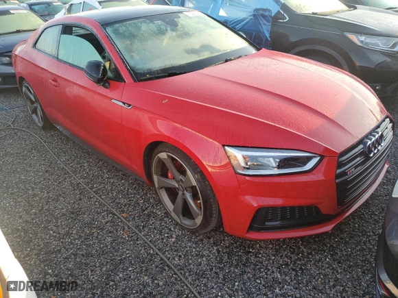 2019 Audi S5 Coupe Premium Plus with VIN WAUP4AF55KA009038, listed as a Copart auction lot 73935014 with 0 mi miles and Non Repairable. Bid and sale history available at carsss.com. Image 4.
