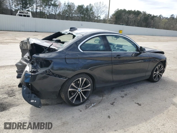 2020 BMW 2 Series 230i with VIN WBA2J1C06L7E53493, listed as a Copart auction lot 45903075 with 91,296 mi miles and Salvage Title. Bid and sale history available at carsss.com. Image 3.