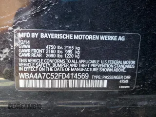 2015 BMW 4 Series 428i xDrive с VIN WBA4A7C52FD414569, выставлен на аукционе Copart как лот 55666205 с пробегом 63 773 миль миль и Списание • Salvage title. История ставок и продаж доступна на DreamBid. Изображение 12.