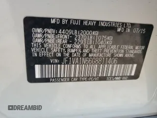 2016 Subaru WRX Limited with VIN JF1VA1N66G8811406, listed as a Copart auction lot 48342395 with 117,187 mi miles and Salvage Title. Bid and sale history available at carsss.com. Image 12.