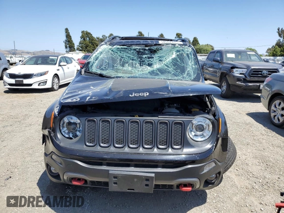 2018 Jeep Renegade Trailhawk with VIN ZACCJBCB8JPH60403, listed as a Copart auction lot 58562765 with 43,009 mi miles and Salvage title. Bid and sale history available at DreamBid. Image 5.