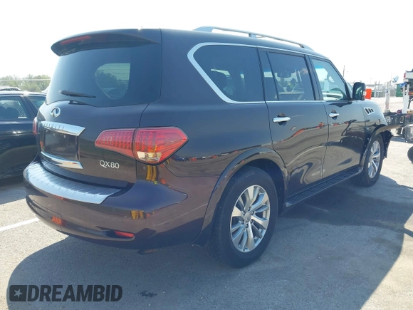 2015 Infiniti QX80 with VIN JN8AZ2NC4F9370790, listed as a IAAI auction lot 41985910 with 125,615 mi miles. Bid and sale history available at carsss.com. Image 4.