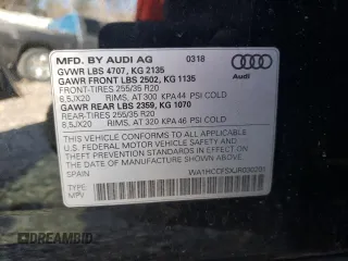 2018 Audi Q3 Premium Plus with VIN WA1HCCFSXJR030201, listed as a Copart auction lot 45162565 with 89,933 mi miles and Salvage title. Bid and sale history available at DreamBid. Image 14.