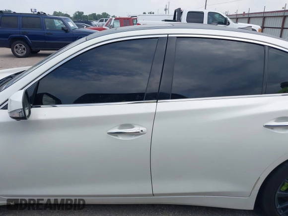 2019 Infiniti Q50 Luxe with VIN JN1EV7AP4KM510863, listed as a IAAI auction lot 42251042 with 54,156 mi miles and . Bid and sale history available at DreamBid. Image 14.