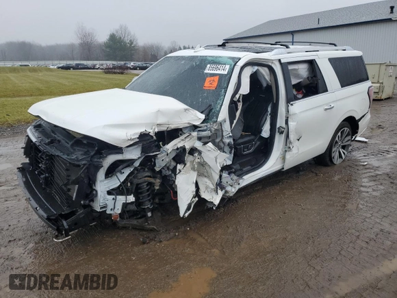 2020 Ford Expedition Max Platinum z VIN 1FMJK1MT5LEA75174, wystawiony jako Copart lot #85696414 z przebiegiem 111 278 mil mil oraz Szkoda całkowita • Salvage title. Historia ofert i sprzedaży dostępna na DreamBid. Obrazek 1.