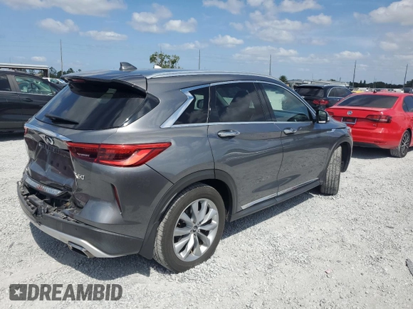 2019 Infiniti QX50 LUXE with VIN 3PCAJ5M16KF133173, listed as a Copart auction lot 54772045 with 59,571 mi miles and Salvage Title. Bid and sale history available at carsss.com. Image 3.