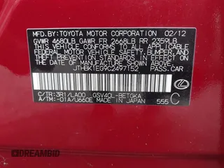 2012 Lexus ES 330 с VIN JTHBK1EG9C2497152, выставлен на аукционе IAAI как лот 42669681 с пробегом 182 981 миль миль и . История ставок и продаж доступна на DreamBid. Изображение 9.