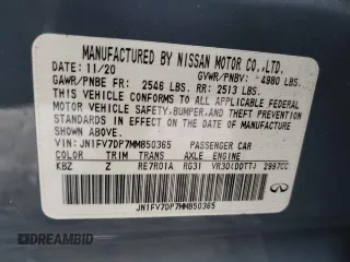 2021 Infiniti Q50 Red Sport 400 with VIN JN1FV7DP7MM850365, listed as a Copart auction lot 41923735 with 71,614 mi miles and Non Repairable. Bid and sale history available at DreamBid. Image 12.