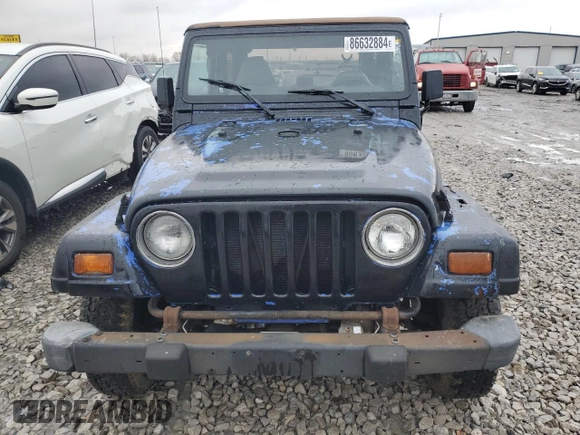 1998 Jeep Wrangler Sport with VIN 1J4FY19S5WP707201, listed as a Copart auction lot 86632884 with 0 mi miles and Salvage Title. Bid and sale history available at carsss.com. Image 5.