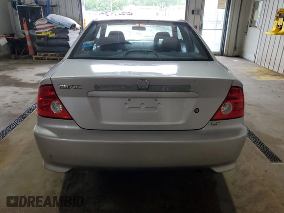 2005 Honda Civic LX with VIN 1HGEM22515L055675, listed as a Copart auction lot 56941165 with 106,010 mi miles and Salvage Title. Bid and sale history available at DreamBid. Image 6.