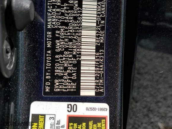 2016 Toyota Corolla L with VIN 2T1BURHE6GC556217, listed as a Copart auction lot 46900465 with 149,849 mi miles and Salvage Title. Bid and sale history available at carsss.com. Image 13.
