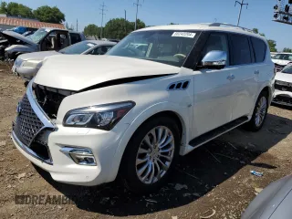 2016 Infiniti QX80 with VIN JN8AZ2NE5G9121014, listed as a Copart auction lot 60242204 with 118,575 mi miles and Salvage Title. Bid and sale history available at carsss.com. Image 1.