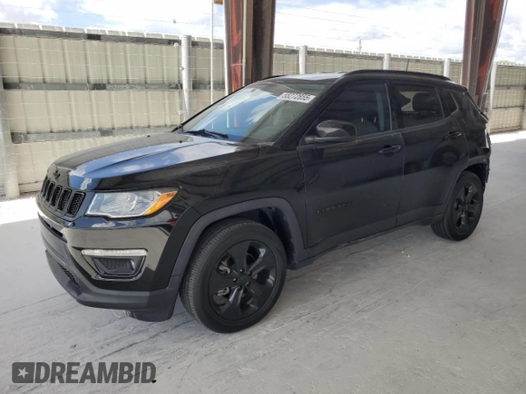 2021 Jeep Compass Latitude with VIN 3C4NJCBB1MT570942, listed as a Copart auction lot 55272855 with 17,307 mi miles and Salvage title. Bid and sale history available at DreamBid. Image 1.