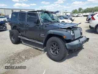 2017 Jeep Wrangler Unlimited Sport with VIN 1C4BJWDG5HL506501, listed as a Copart auction lot 55802395 with 96,756 mi miles and Salvage title. Bid and sale history available at DreamBid. Image 4.