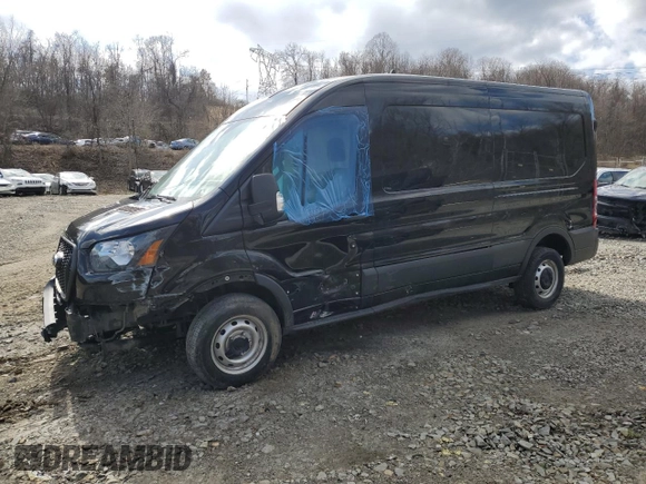 2021 Ford Transit Cargo with VIN 1FTBR1C82MKA77940, listed as a Copart auction lot 49711275 with 34,989 mi miles and Salvage Title. Bid and sale history available at DreamBid. Image 1.