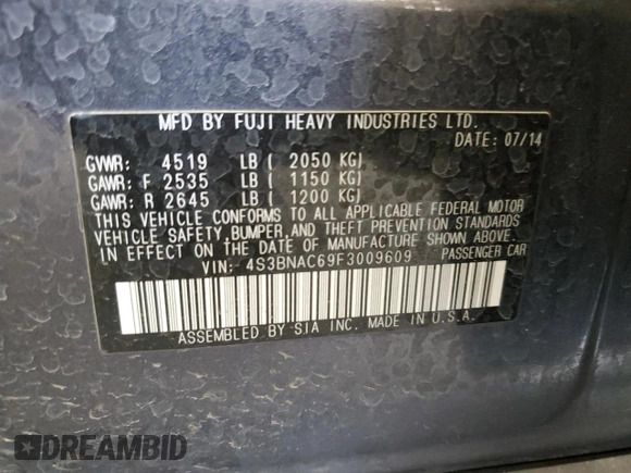 2015 Subaru Legacy Premium z VIN 4S3BNAC69F3009609, wystawiony jako Copart lot #62203515 z przebiegiem 113 332 mil mil oraz Szkoda całkowita • Salvage title. Historia ofert i sprzedaży dostępna na DreamBid. Obrazek 12.