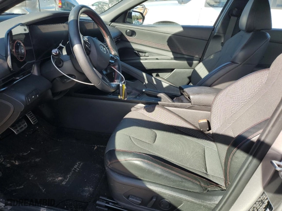 2023 Hyundai Elantra N Line with VIN KMHLR4AF9PU475304, listed as a Copart auction lot 88322265 with 51,784 mi miles and Salvage Title. Bid and sale history available at carsss.com. Image 7.