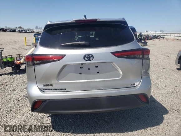 2022 Toyota Highlander LE with VIN 5TDZZRAH5NS556038, listed as a Copart auction lot 51363885 with 46,786 mi miles and Salvage title. Bid and sale history available at DreamBid. Image 6.