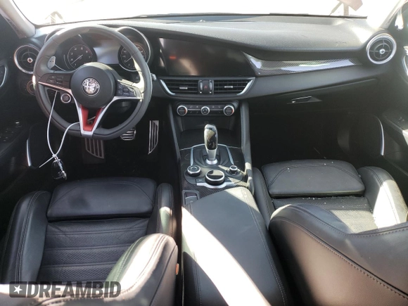 2019 Alfa Romeo Giulia Ti Sport with VIN ZARFAMBN0K7606082, listed as a Copart auction lot 74362754 with 0 mi miles and Salvage Title. Bid and sale history available at carsss.com. Image 8.