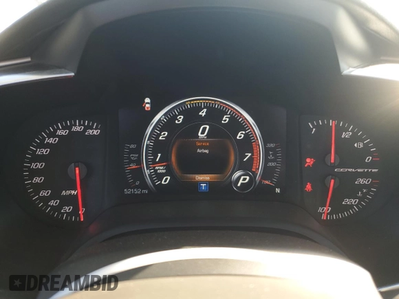2015 Chevrolet Corvette Z51 1LT with VIN 1G1YH2D73F5000044, listed as a Copart auction lot 70773344 with 52,152 mi miles and Salvage Title. Bid and sale history available at carsss.com. Image 9.