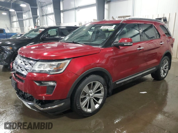 2018 Ford Explorer Limited with VIN 1FM5K8F80JGB43840, listed as a Copart auction lot 59131435 with 98,403 mi miles and Salvage title. Bid and sale history available at DreamBid. Image 1.