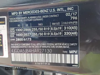 2017 Mercedes-Benz GLE 350 z VIN 4JGDA5JB4HA927130, wystawiony jako IAAI lot #41725595 z przebiegiem 94 968 mil mil oraz . Historia ofert i sprzedaży dostępna na DreamBid. Obrazek 9.