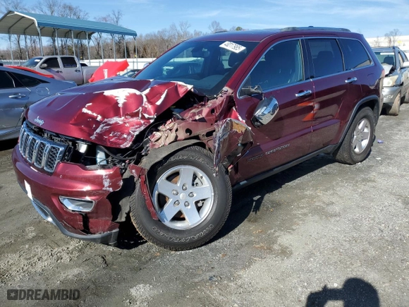2018 Jeep Grand Cherokee Limited with VIN 1C4RJFBG3JC270499, listed as a Copart auction lot 43017985 with 124,784 mi miles and Salvage Title. Bid and sale history available at carsss.com. Image 1.
