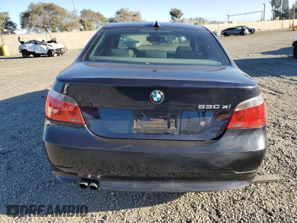 2007 BMW 5 Series 530xi with VIN WBANF73547CU27630, listed as a Copart auction lot 43837325 with Not Provided miles and Salvage Title. Bid and sale history available at carsss.com. Image 6.