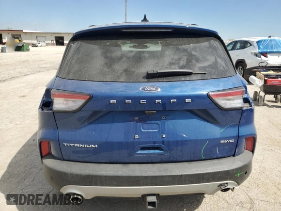 2022 Ford Escape Titanium with VIN 1FMCU9J99NUC00258, listed as a Copart auction lot 54133085 with 16,647 mi miles and Salvage title. Bid and sale history available at DreamBid. Image 6.