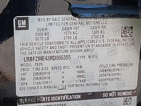 2024 Buick Envision Preferred with VIN LRBFZME43RD066355, listed as a IAAI auction lot 42202838 with 18,808 mi miles and . Bid and sale history available at DreamBid. Image 9.