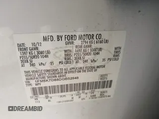 2013 Ford Explorer XLT с VIN 1FM5K7D88DGB52948, выставлен на аукционе IAAI как лот 42443630 с пробегом 183 315 миль миль и . История ставок и продаж доступна на DreamBid. Изображение 9.