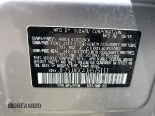 2018 Subaru Forester Premium with VIN JF2SJADC4JH575111, listed as a Copart auction lot 39692882 with 23,443 mi miles. Bid and sale history available at carsss.com. Image 10.