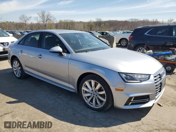 2018 Audi A4 Premium with VIN WAUDNAF47JA043410, listed as a Copart auction lot 53451095 with 35,209 mi miles and Salvage title. Bid and sale history available at DreamBid. Image 4.