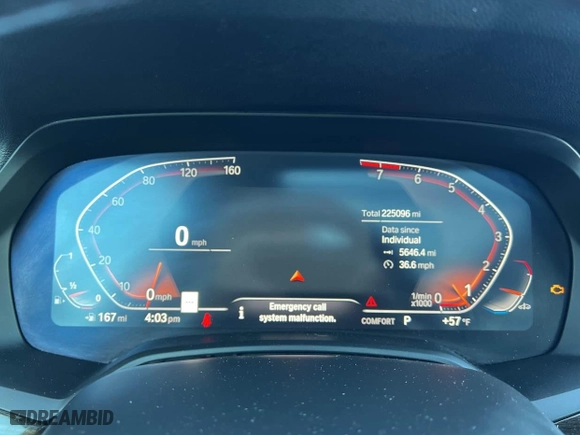 2019 BMW X5 xDrive40i with VIN 5UXCR6C59KLL06000, listed as a IAAI auction lot 41787142 with 225,096 mi miles. Bid and sale history available at carsss.com. Image 7.