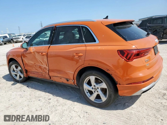 2021 Audi Q3 Premium with VIN WA1AUCF36M1060404, listed as a Copart auction lot 56501285 with 66,594 mi miles and Salvage title. Bid and sale history available at DreamBid. Image 2.